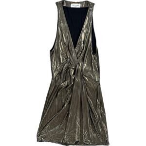 saint laurent liquid gold mini dress